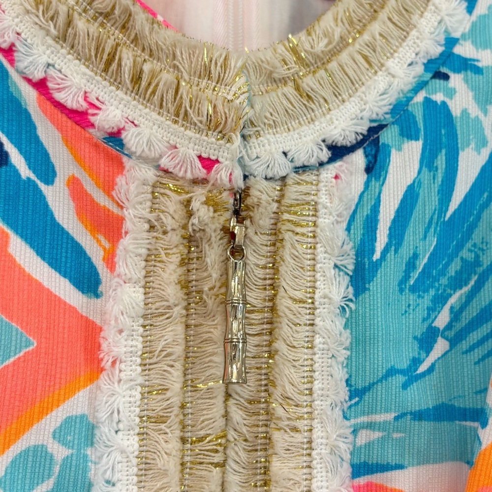 (SOLD) Lilly Pultzer Alexa Goombay Smashed Gold Shift Dress Women's Size 6 EUC - Picture 4 of 6